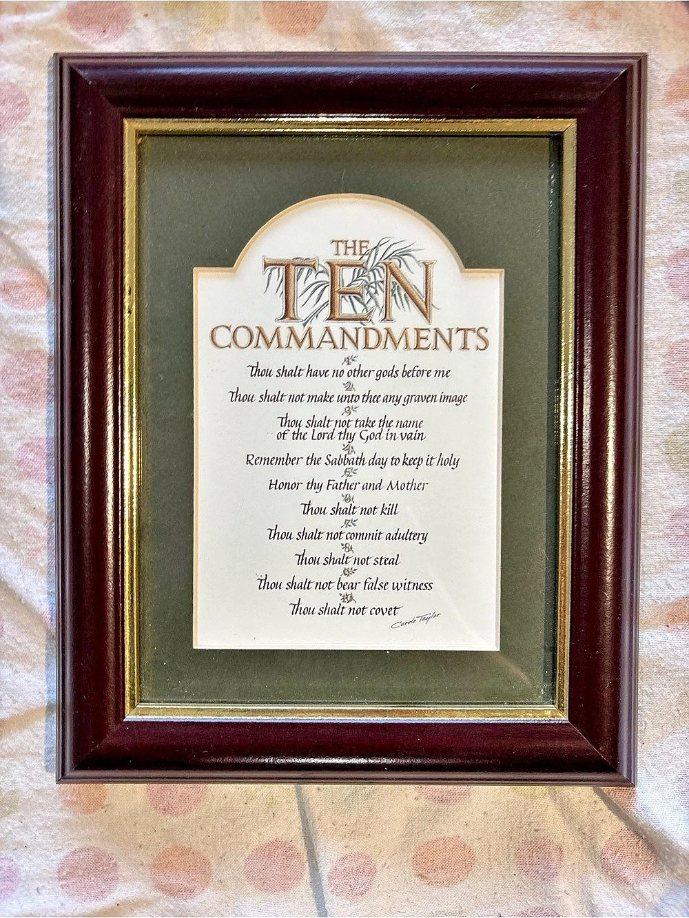 Carole Taylor Ten Commandments Framed Print